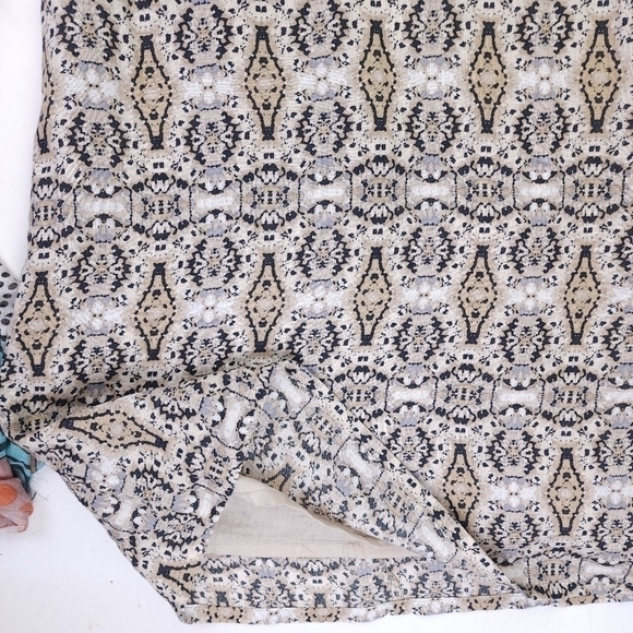 Anthropologie - CYNTHIA ROWLEY Linen Cream Gray Print Dress Sz 4 - Picture 7 of 11